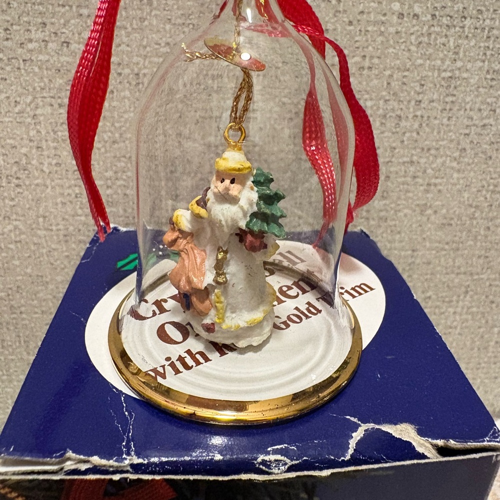 Crystal Bell Ornament with Red Bow - Picture 4 of 5
